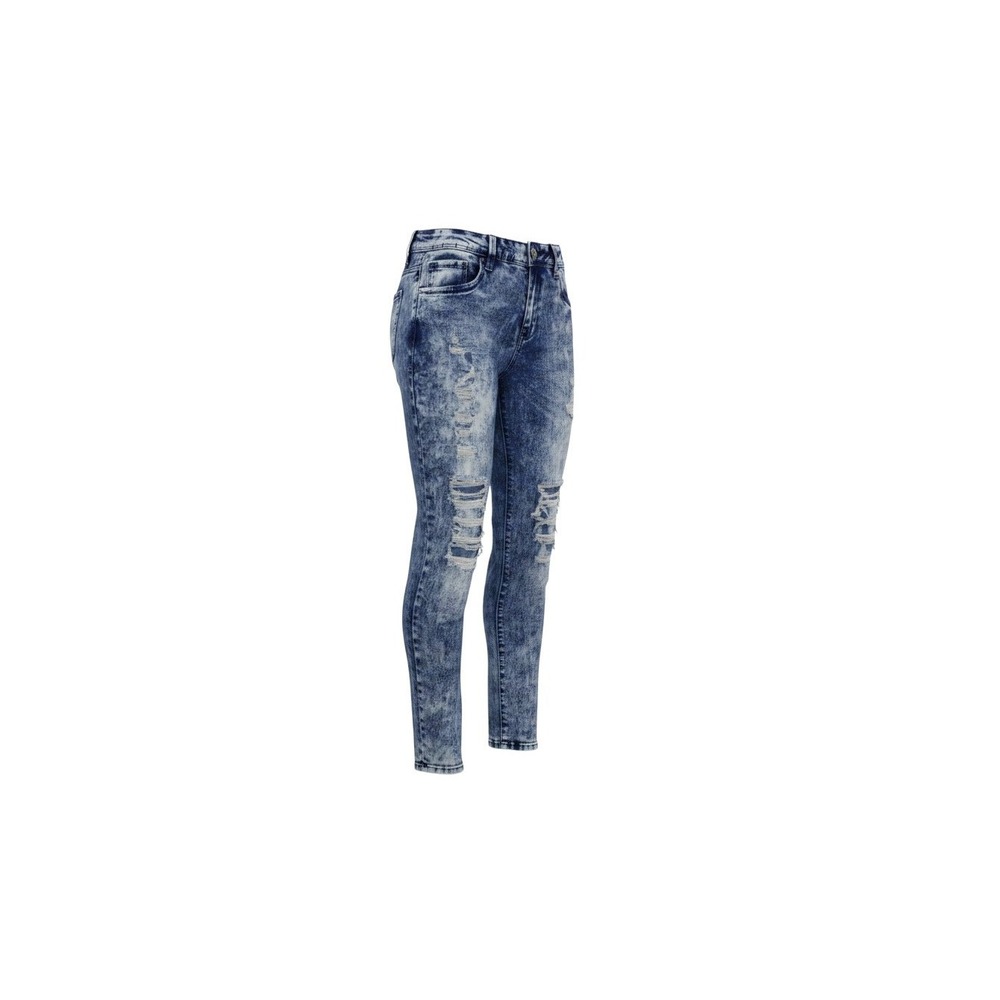 AQ American Quality Denim Jeans Womens 11 Blue Excellent Acid Wash Distressed